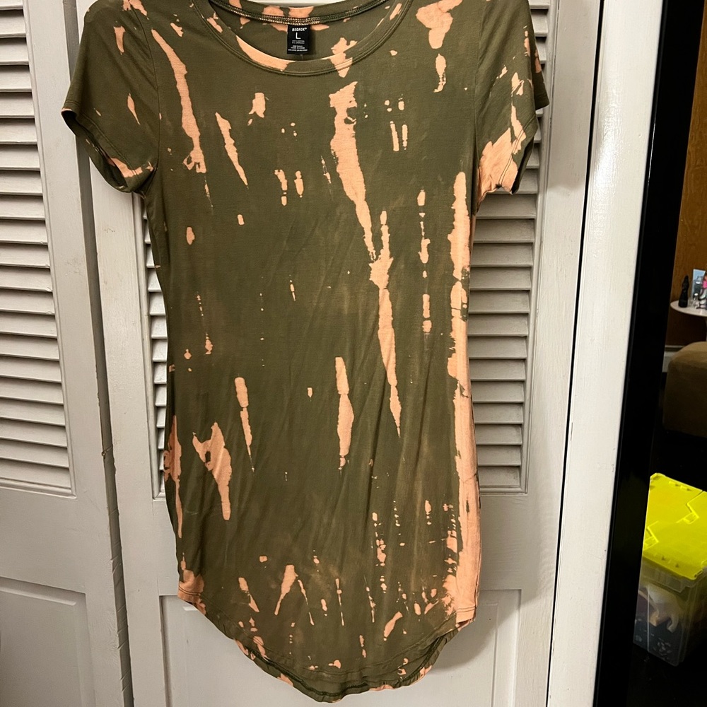 Bleach dye tee shirt dress
